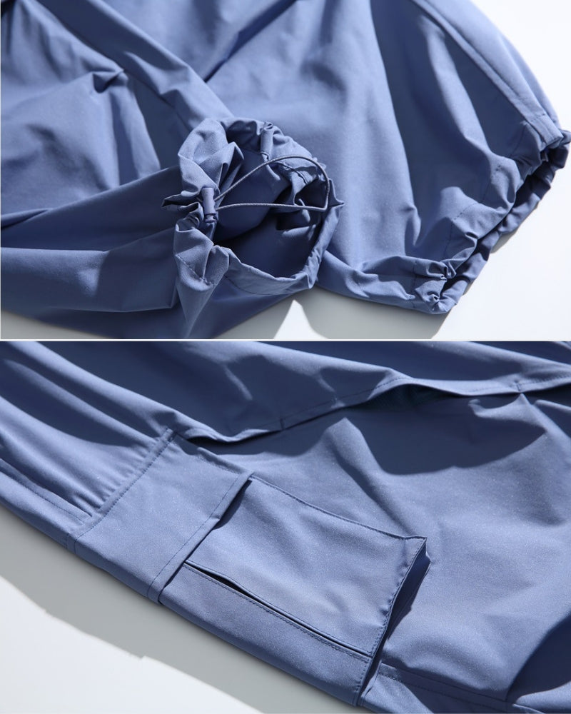 en’s Wide-Leg Cargo Pants – Oversized Streetwear Utility Trousers with Pockets