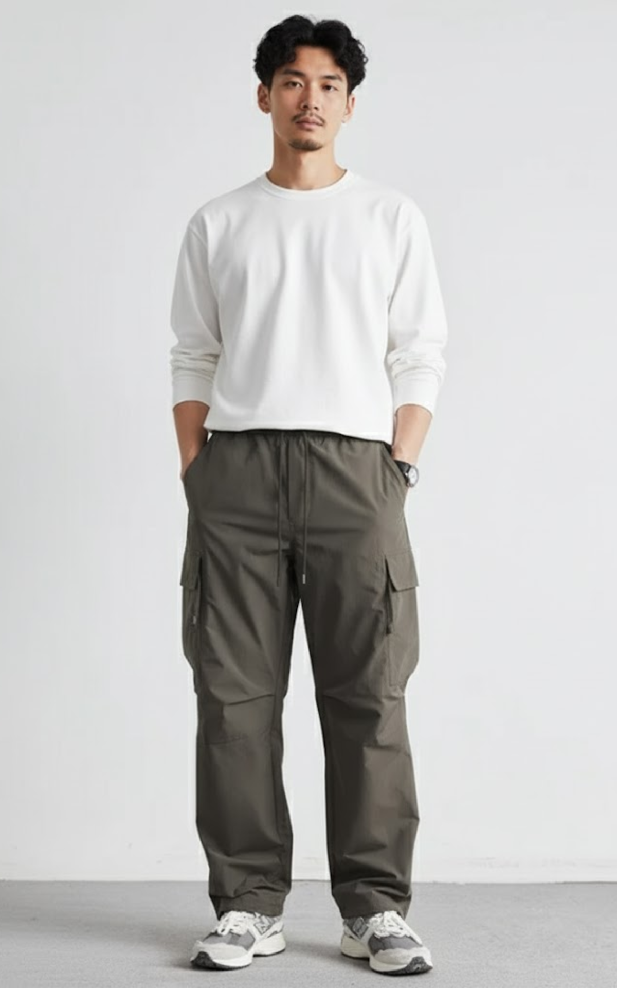 Men’s Cargo Pants with Drawstring Waist – Relaxed Fit Utility Trousers with Pockets